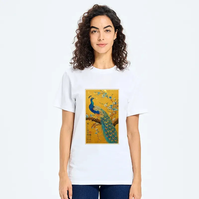 Kyoto-Lion Peacock T-Shirt Free Shipping