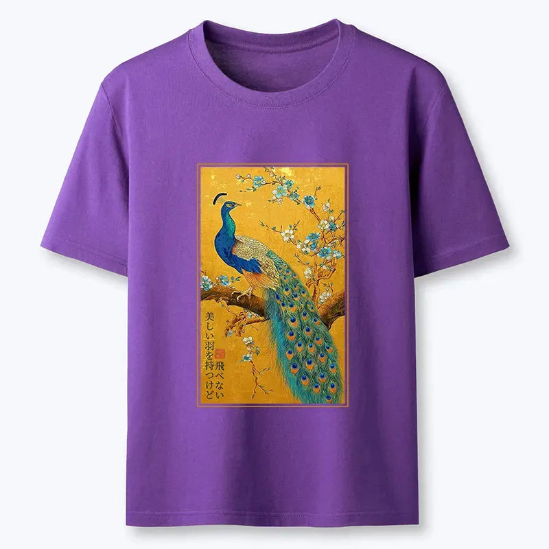 Peacock Japanese Classic T-Shirt for Daily Wear