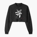Japanese Zen crop sweatshirt for women