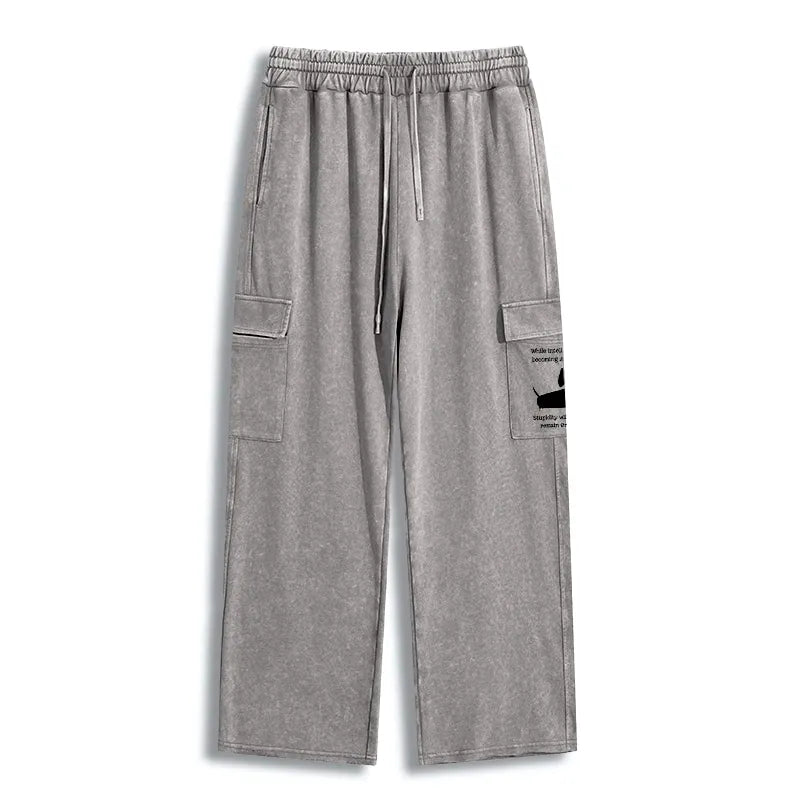 Kyoto-Lion Dachshund Real Humor Funny Meme Washed Utility Sweatpants