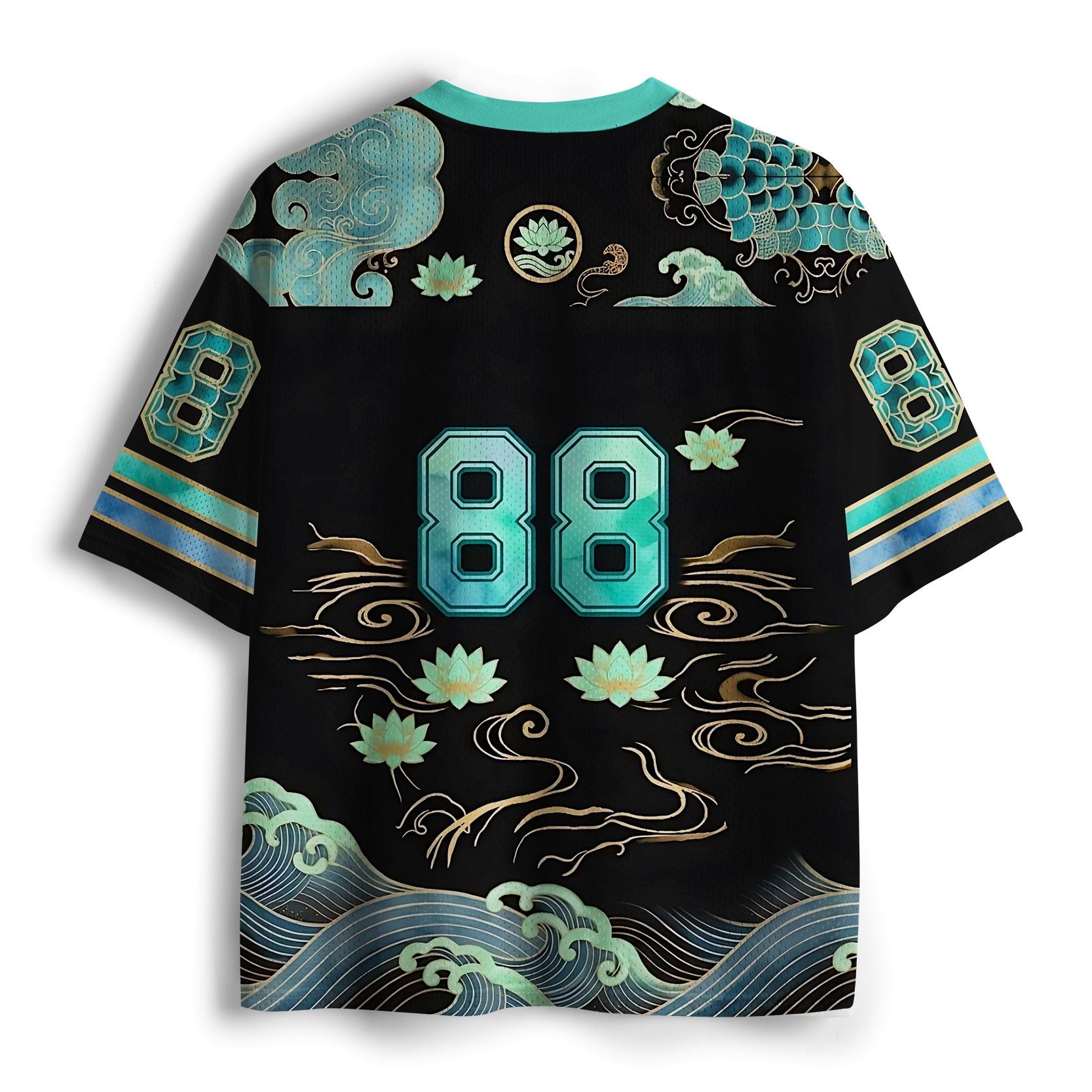Japanese Landscape Mesh Jersey for Streetwear