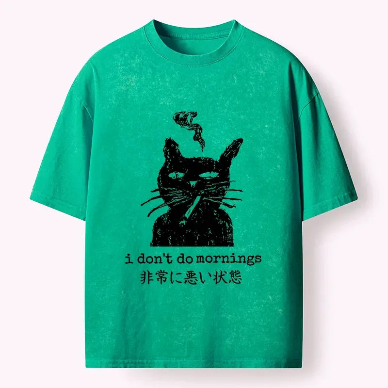 Japanese washed t-shirt for daily casual wear