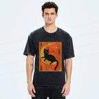 Japanese Vintage Washed T-Shirt for Daily Wear