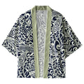japanese lion wave pattern kimono cardigan