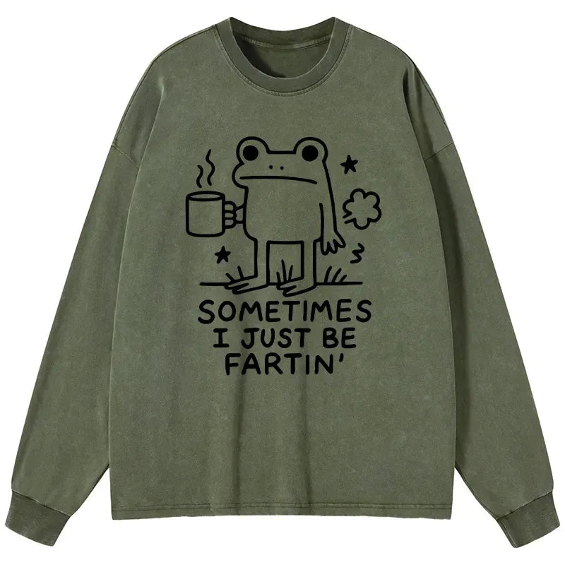 Japanese Washed Long Sleeve Frog T-Shirt