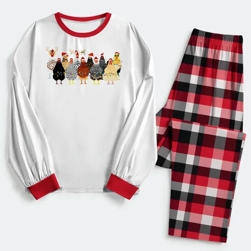 Kyoto-Lion A Flock Of Christmas Chickens Family Pajama Sets