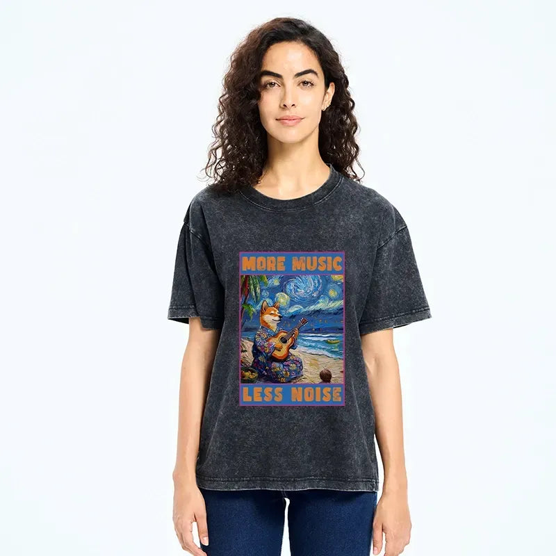 Japanese vintage washed t-shirt for music lovers