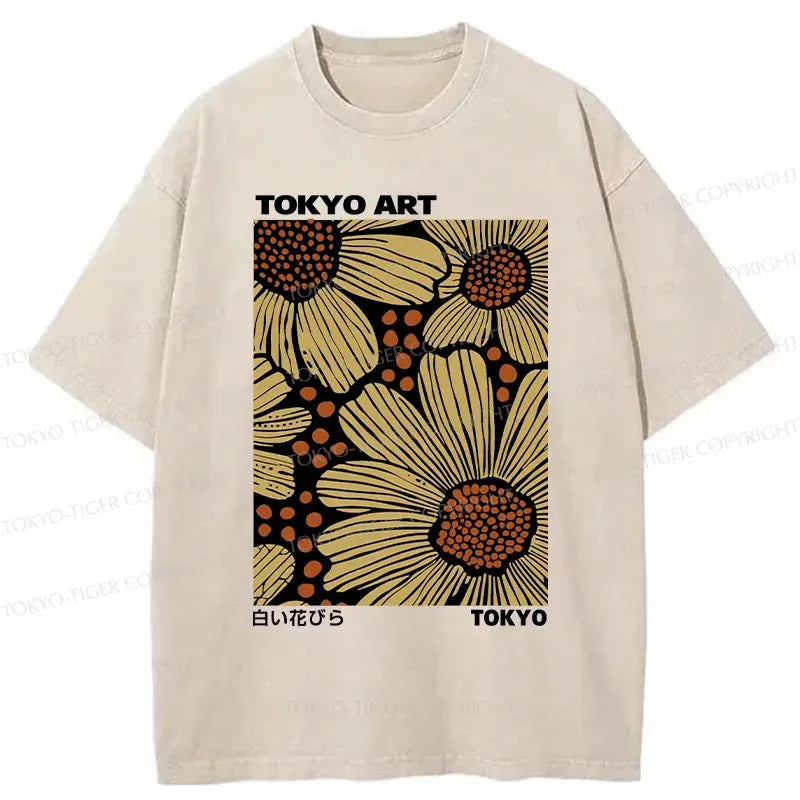 Unisex Washed T-Shirt with Japanese Art