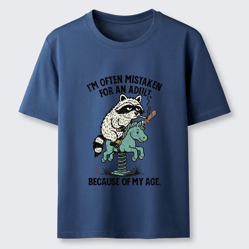 funny raccoon horse meme unisex t-shirt