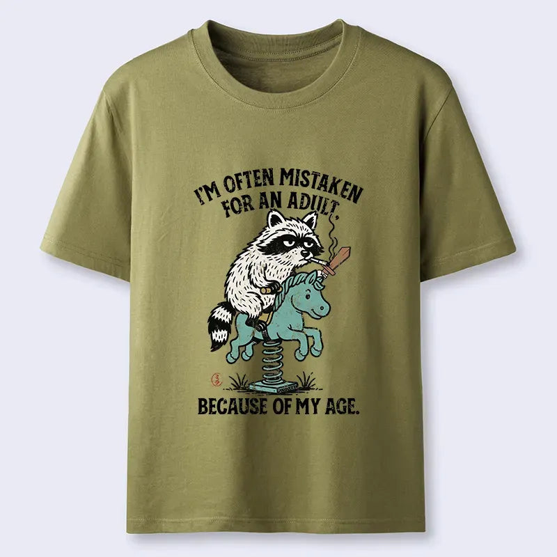 funny raccoon horse meme unisex t-shirt
