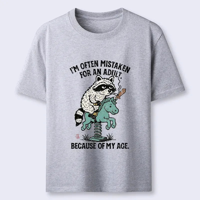 funny raccoon horse meme unisex t-shirt