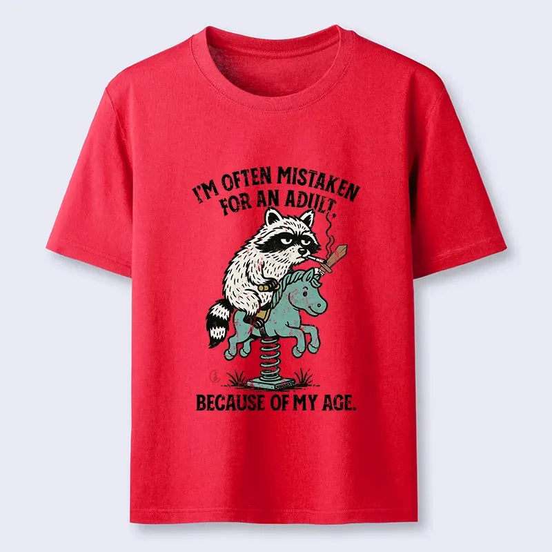 funny raccoon horse meme unisex t-shirt