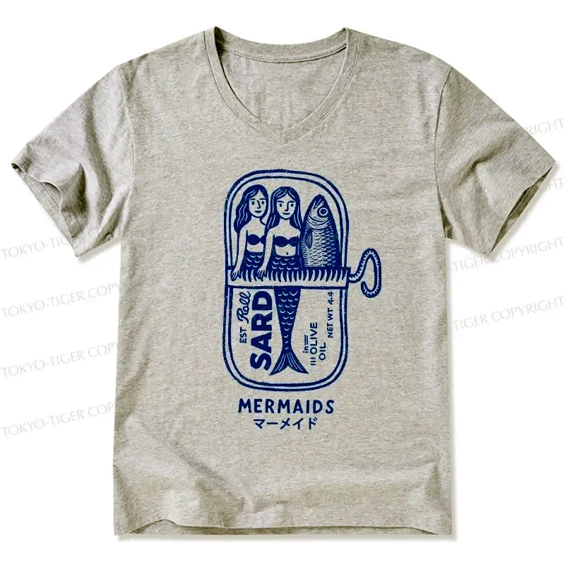 Kyoto-Lion Mermaid Can V-Neck Classic T-Shirt