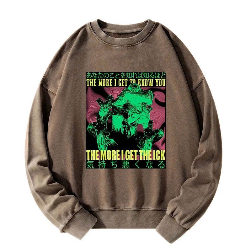 Scary Frog Japanese Sweatshirt for Streetwear