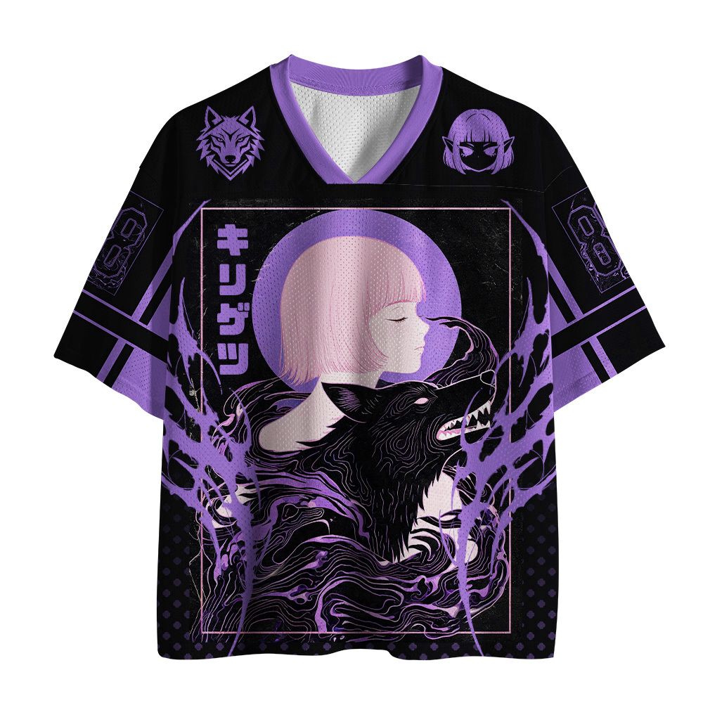 Kyoto-Lion Purple Wolf Moon Girl Mesh Jersey