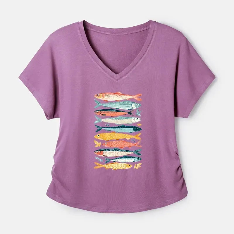 Japanese Colorful Fish Modal T-Shirt