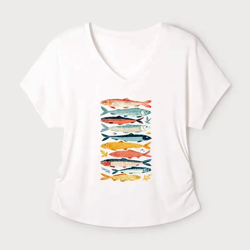 Japanese Colorful Fish Modal T-Shirt