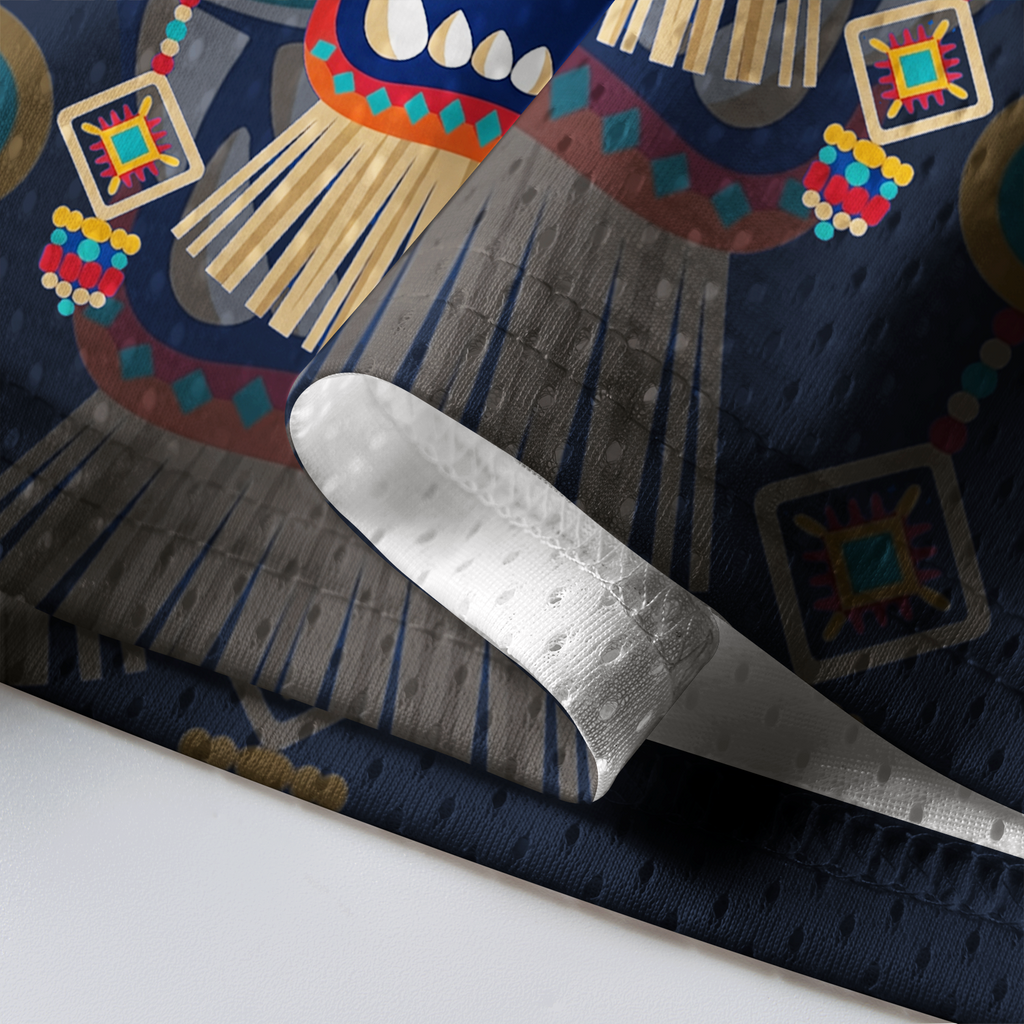 Kyoto-Lion Tribal Folk Art Colorful Tiger Mesh Jersey