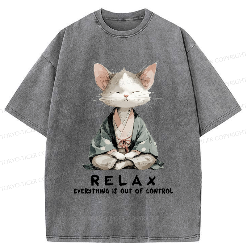 Japanese Zen Cat Relaxed Fit Tee