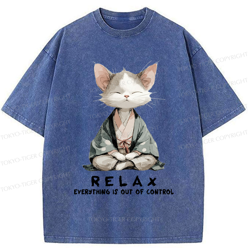 Japanese Zen Cat Relaxed Fit Tee