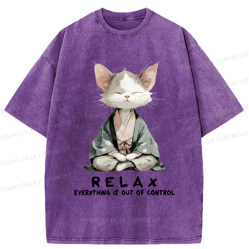 Japanese Zen Cat Relaxed Fit Tee