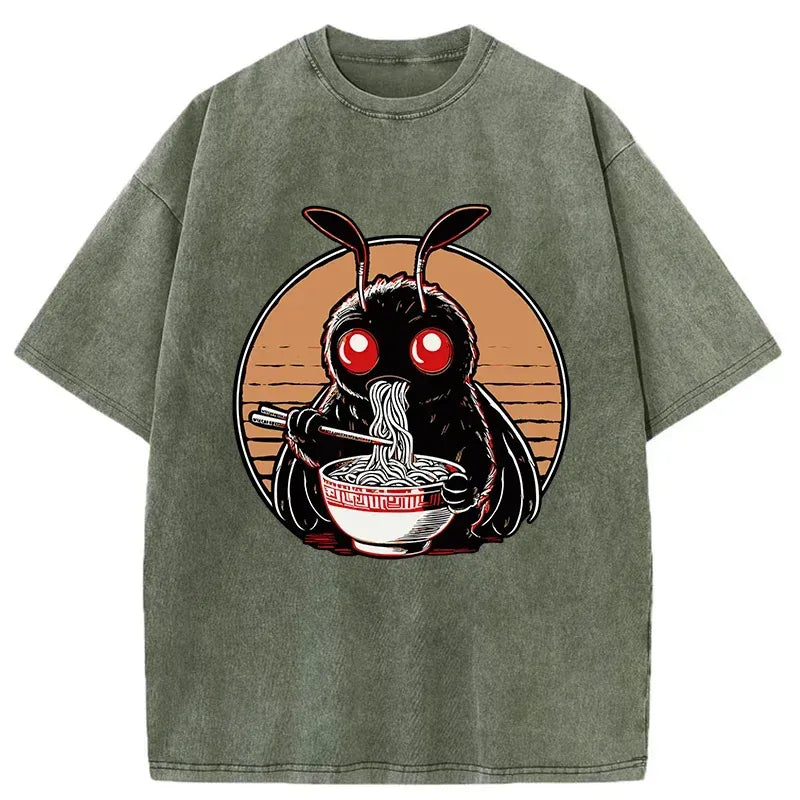 Mothman ukiyo-e washed tee streetwear