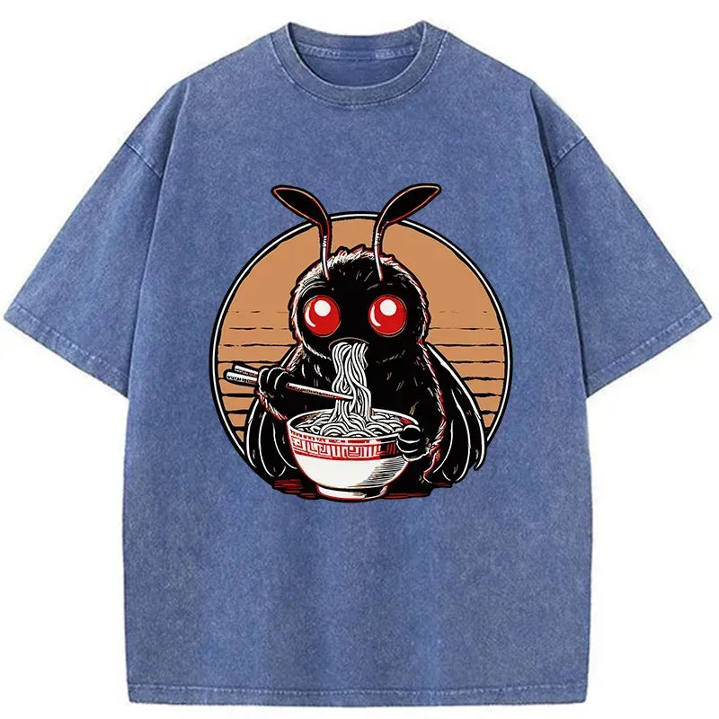 Mothman ukiyo-e washed tee streetwear