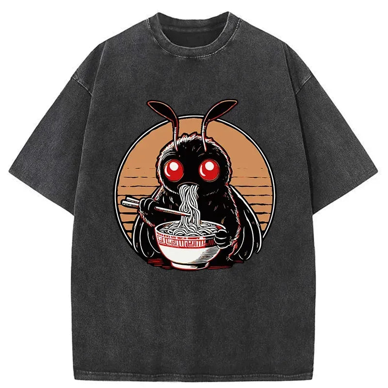 Mothman ukiyo-e washed tee streetwear