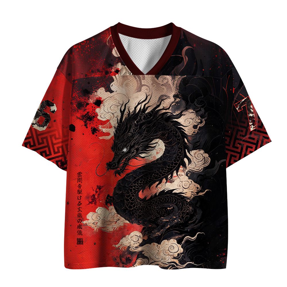 Kyoto-Lion Obsidian Dragon Crimson Sky Mesh Jersey
