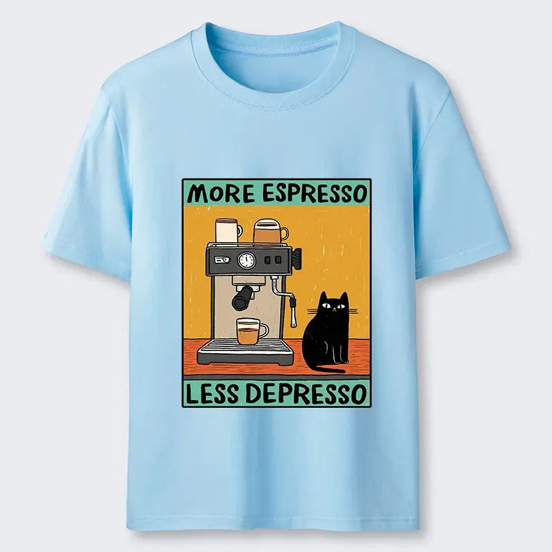 Cute cat Japanese vintage t-shirt for coffee lovers