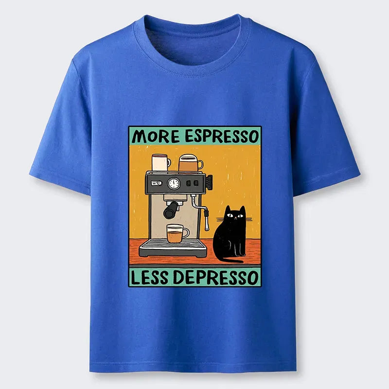 Kyoto-Lion More Espresso Less Depresso Cute Cat Classic T-Shirt