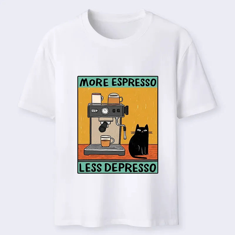 More Espresso Less Depresso unisex cotton tee