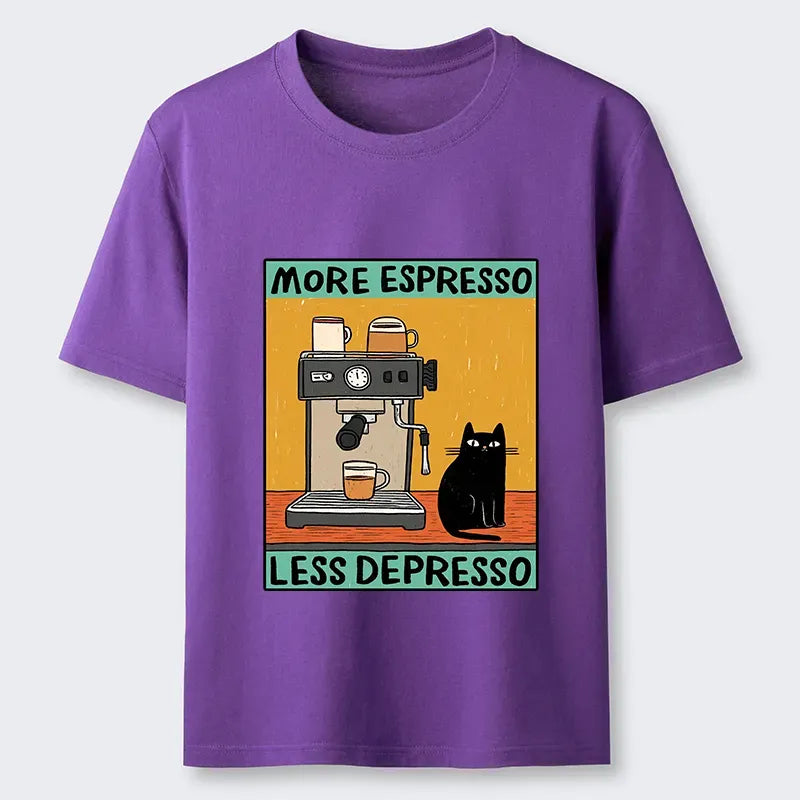 Kyoto-Lion More Espresso Less Depresso Cute Cat Classic T-Shirt