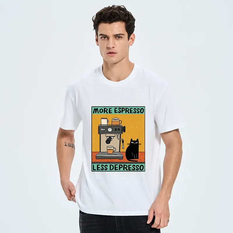 More Espresso Less Depresso unisex cotton tee
