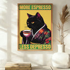 Kyoto-Lion Up Caffeine Down Depression Wall Art Poster