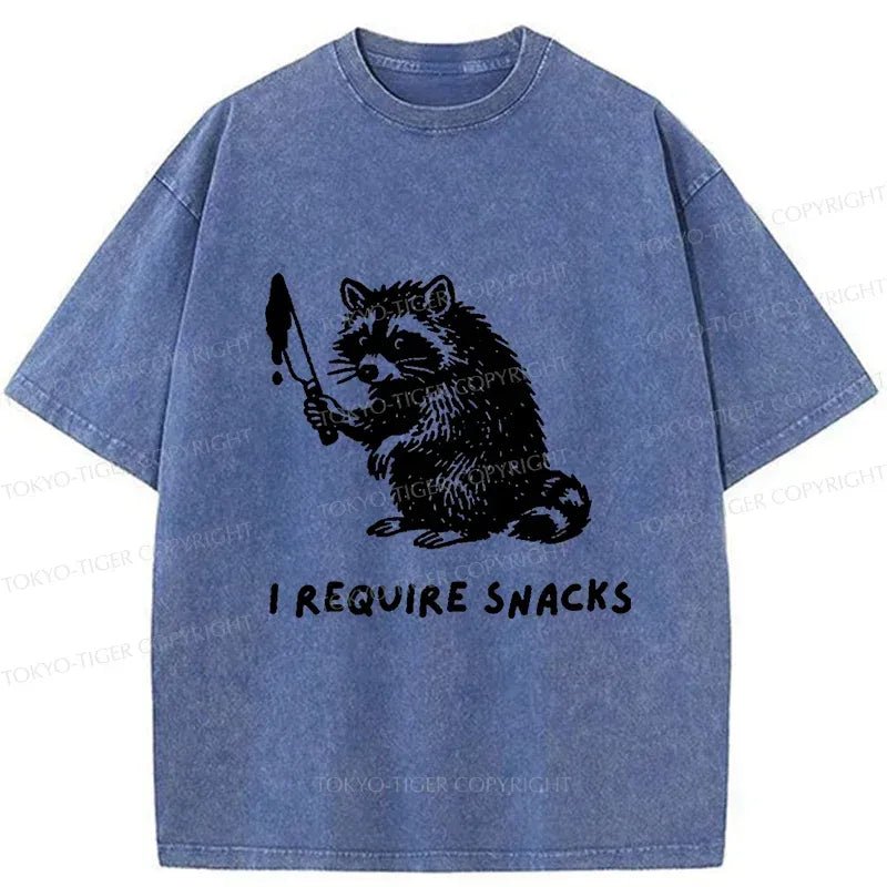 Kyoto-Lion Raccoons Need Snacks Funny Japan Washed T-Shirt