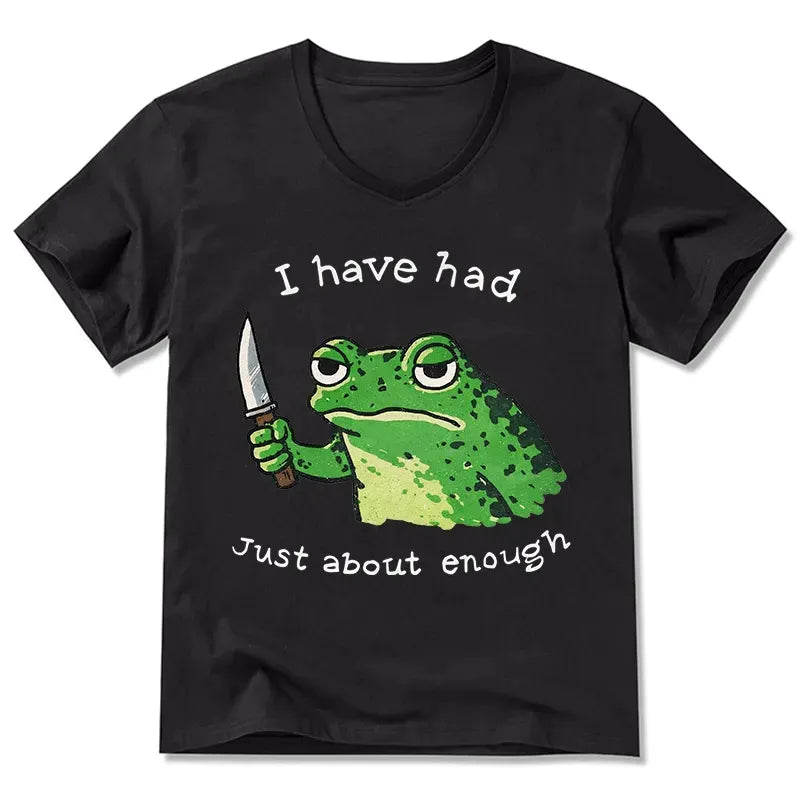 Kyoto-Lion Impatient Frog V-Neck Classic T-Shirt