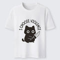 Japanese Black Cat T-Shirt for Streetwear