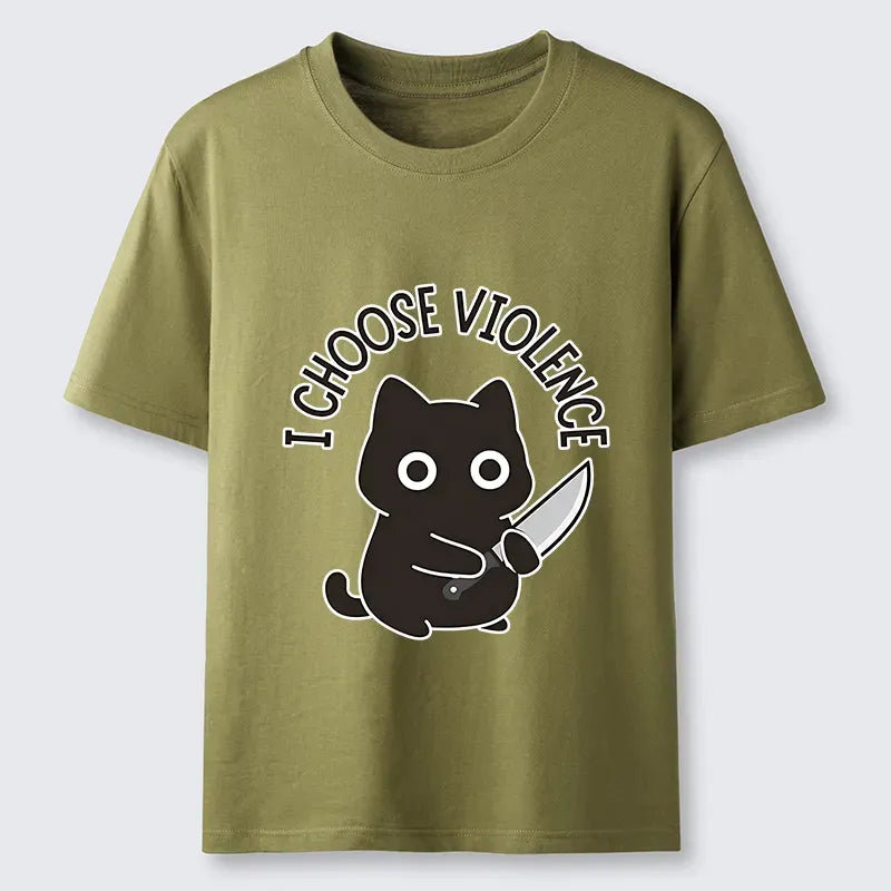 Japanese Black Cat T-Shirt for Streetwear