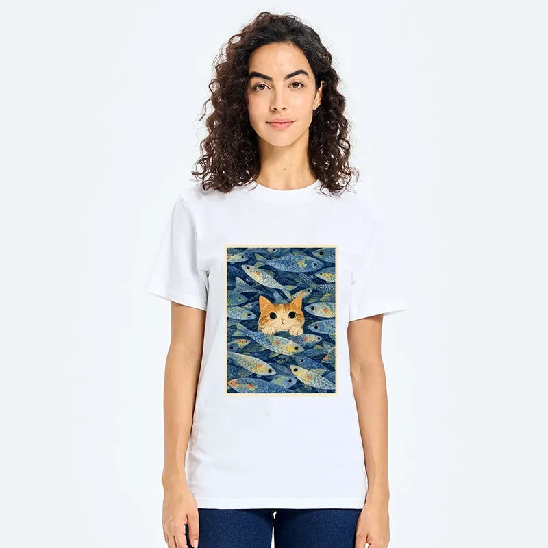 Kyoto-Lion Kitty Among Fish Classic T-Shirt