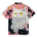 Vintage Japanese Cat Shirt for Summer