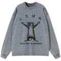Kyoto-Lion Happy Mouse Japanese Washed Long Sleeve T-Shirt
