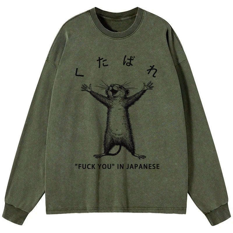 happy mouse Japanese streetwear long sleeve tee