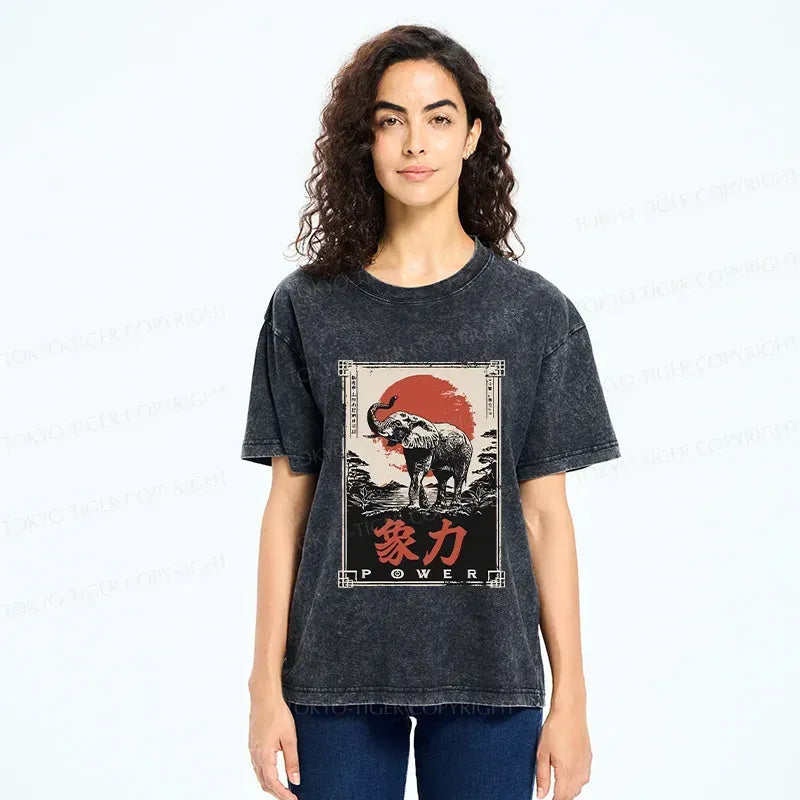 Unisex Japanese Elephant T-Shirt for Summer