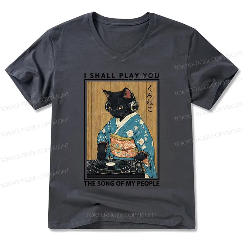Japanese culture black cat tee