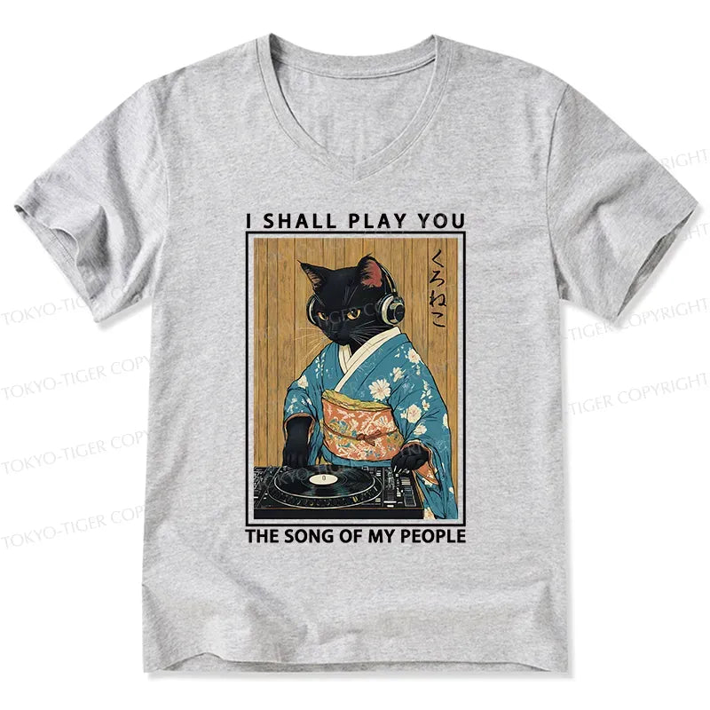 Japanese culture black cat tee