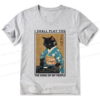 Japanese culture black cat tee