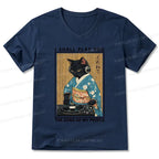 Japanese culture black cat tee