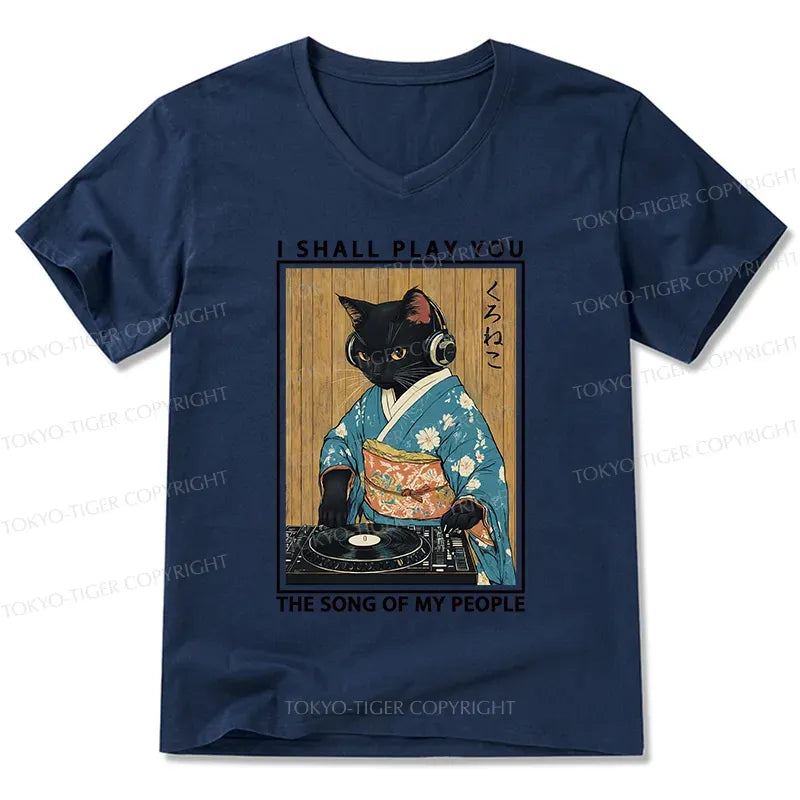 Japanese culture black cat tee
