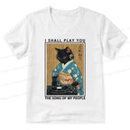 Funny music cat v-neck t-shirt